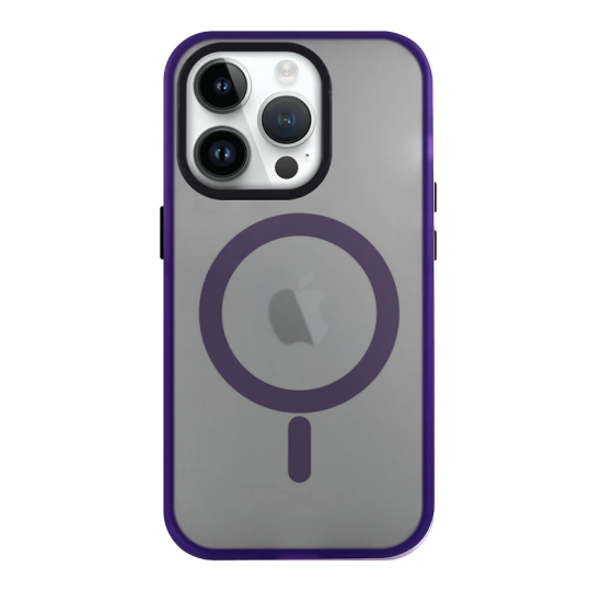 Hard Case With Magnetic Closure For Apple iPhone 15 Pro Max Smoked Purple